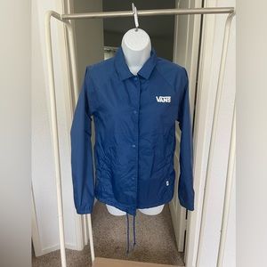 Vans off the wall nylon blue windbreaker jacket women size XS preowned